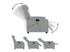Best Poltrona de massagens reclinável elétrica tecido -claro SHL240645 Cinzento