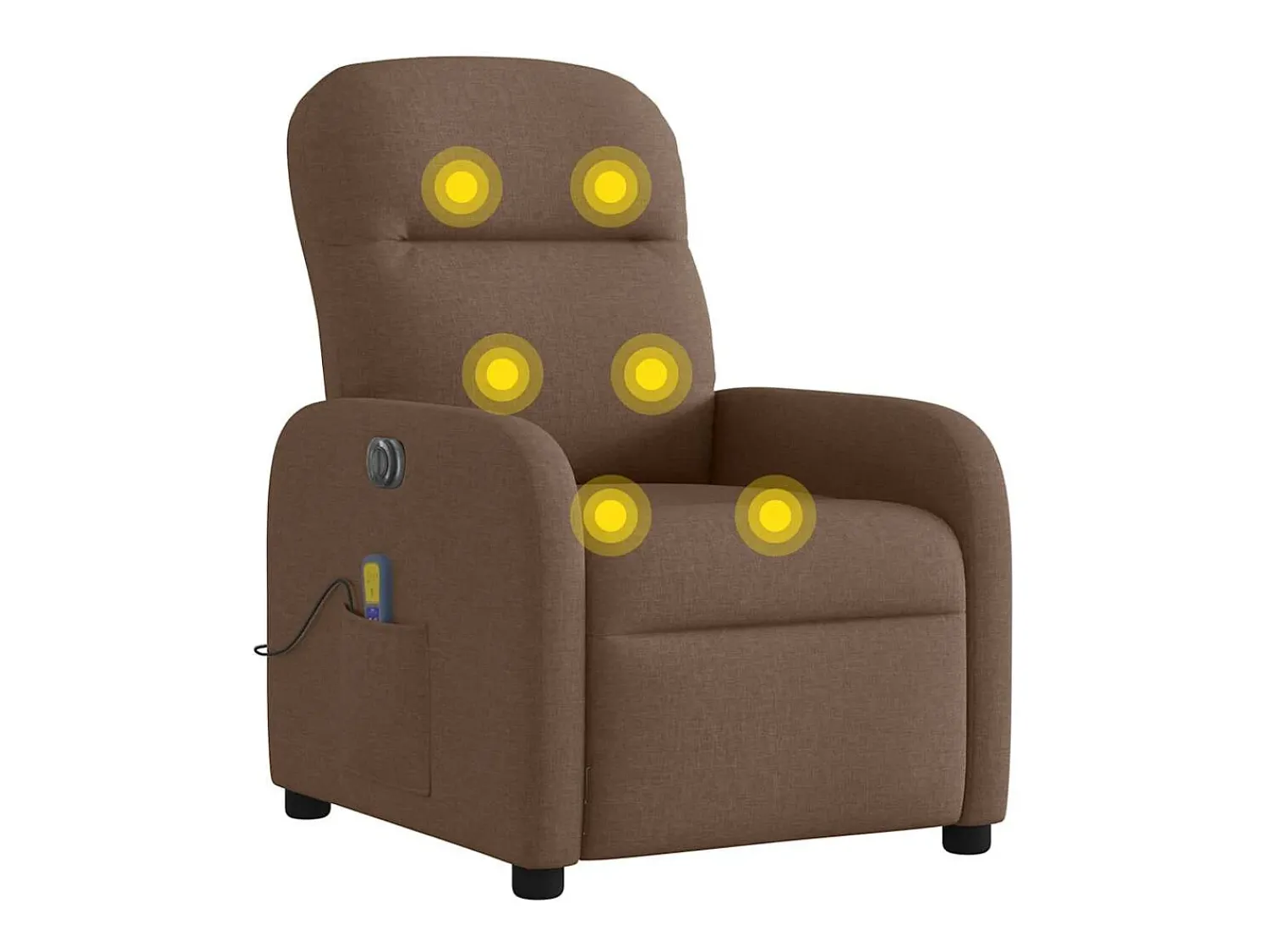 Best Poltrona de massagens reclinável elétrica tecido SHL942232 Castanho