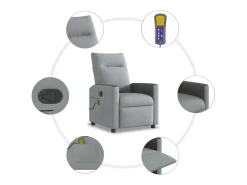 Outlet Poltrona de massagens reclinável tecido -claro SHL775022 Cinzento