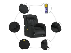 Poltrona* Poltrona de massagens reclinável couro artificial SHL455929 Preto
