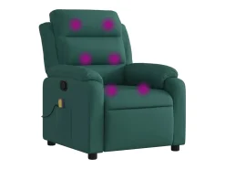 Outlet Poltrona de massagens reclinável tecido -escuro PT545302 Verde
