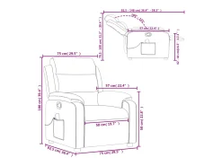vidaxl Poltrona de massagens reclinável couro artificial cappuccino^ Poltrona
