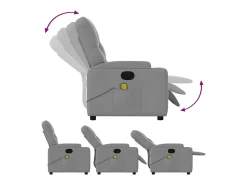 Poltrona* Poltrona de massagens reclinável tecido -claro SHL601299 Cinzento
