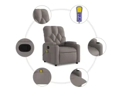 Poltrona* Poltrona de massagens reclinável tecido cinzento-acastanhado SHL971750 Taupe