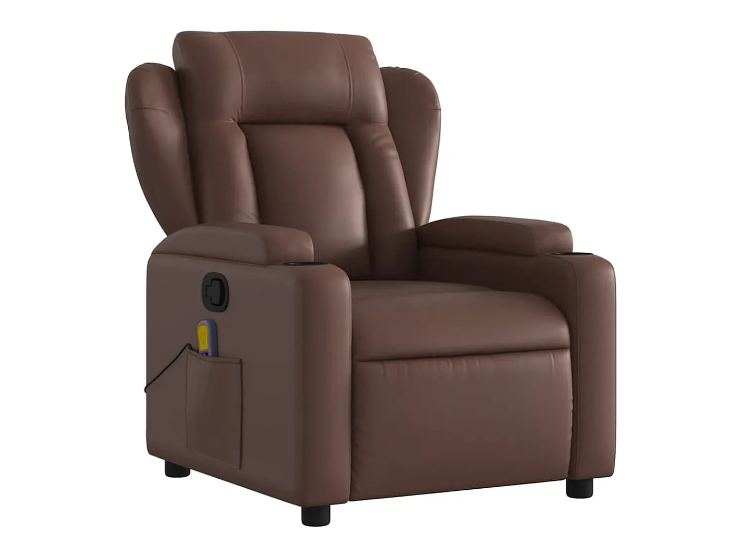 Outlet Poltrona de massagens reclinável couro artificial SHL156846 Castanho
