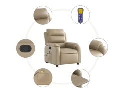 Clearance Poltrona de massagens reclinável couro artificial cappuccino SHL208239 Castanho