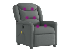 Poltrona*vidaxl Poltrona de massagens reclinável tecido -escuro Cinzento