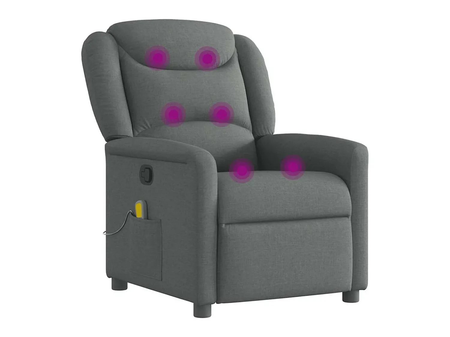 Poltrona*vidaxl Poltrona de massagens reclinável tecido -escuro Cinzento