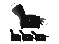 Poltrona* Poltrona de massagens reclinável elevatória tecido SHL481436 Preto