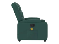 Poltrona*vidaxl Poltrona de massagens reclinável tecido -escuro Verde
