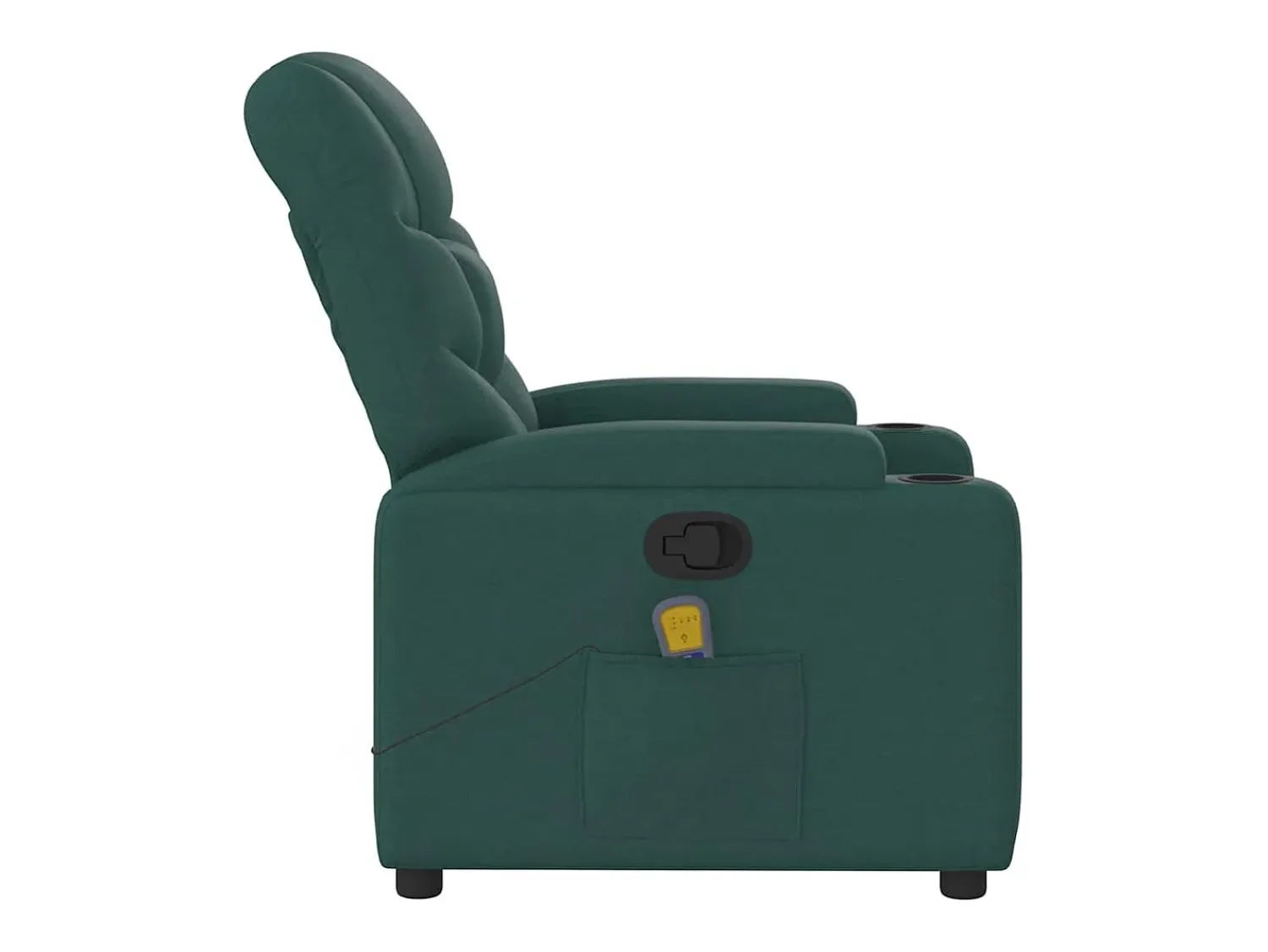 Poltrona*vidaxl Poltrona de massagens reclinável tecido -escuro Verde