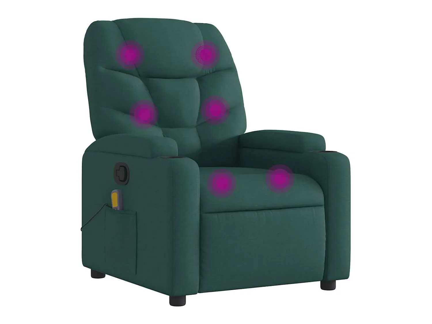 Poltrona*vidaxl Poltrona de massagens reclinável tecido -escuro Verde