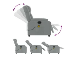 Poltrona* Poltrona de massagens reclinável tecido -claro SHL662335 Cinzento