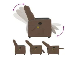 Poltrona* Poltrona de massagens reclinável elétrica tecido SHL976424 Castanho