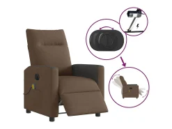 Poltrona* Poltrona de massagens reclinável elétrica tecido SHL976424 Castanho