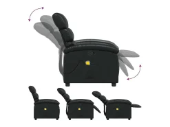 vidaxl Poltrona de massagens reclinável couro artificial^ Poltrona