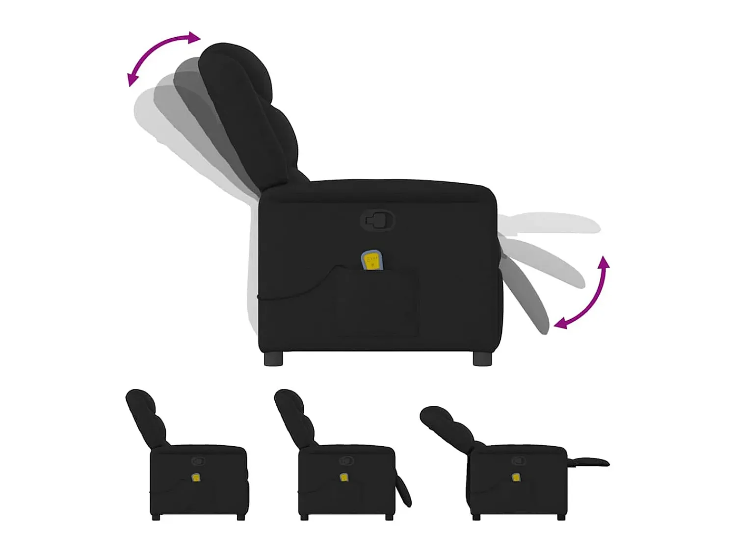 Poltrona* Poltrona de massagens reclinável tecido SHL109123 Preto