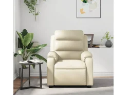 Poltrona| Poltrona de massagens reclinável couro artificial cor SHL154051 Creme