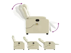 Poltrona| Poltrona de massagens reclinável couro artificial cor SHL154051 Creme