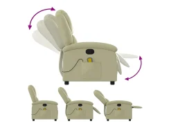 Poltrona* Poltrona de massagens reclinável couro genuíno cor SHL685310 Creme