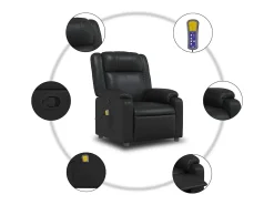 Poltrona de massagens reclinável couro artificial SHL720526 Preto