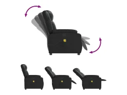 Poltrona de massagens reclinável couro artificial SHL720526 Preto