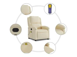 Poltrona| Poltrona de massagens reclinável tecido cor SHL365288 Creme