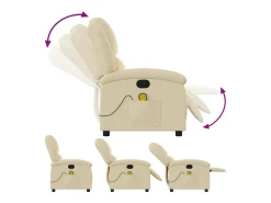 Poltrona| Poltrona de massagens reclinável tecido cor SHL365288 Creme