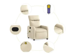 Poltrona* Poltrona de massagens reclinável tecido cor SHL414149 Creme