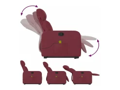 New Poltrona de massagens reclin. elevatória tecido tinto SHL753849 Vermelho