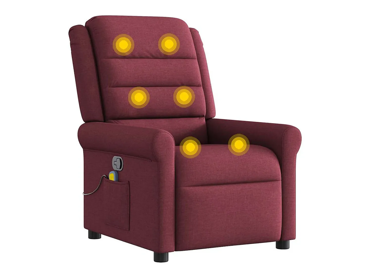 Hot vidaxl Poltrona de massagens reclinável tecido tinto Vermelho
