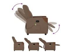 Discount Poltrona de massagens reclinável tecido SHL309938 Castanho
