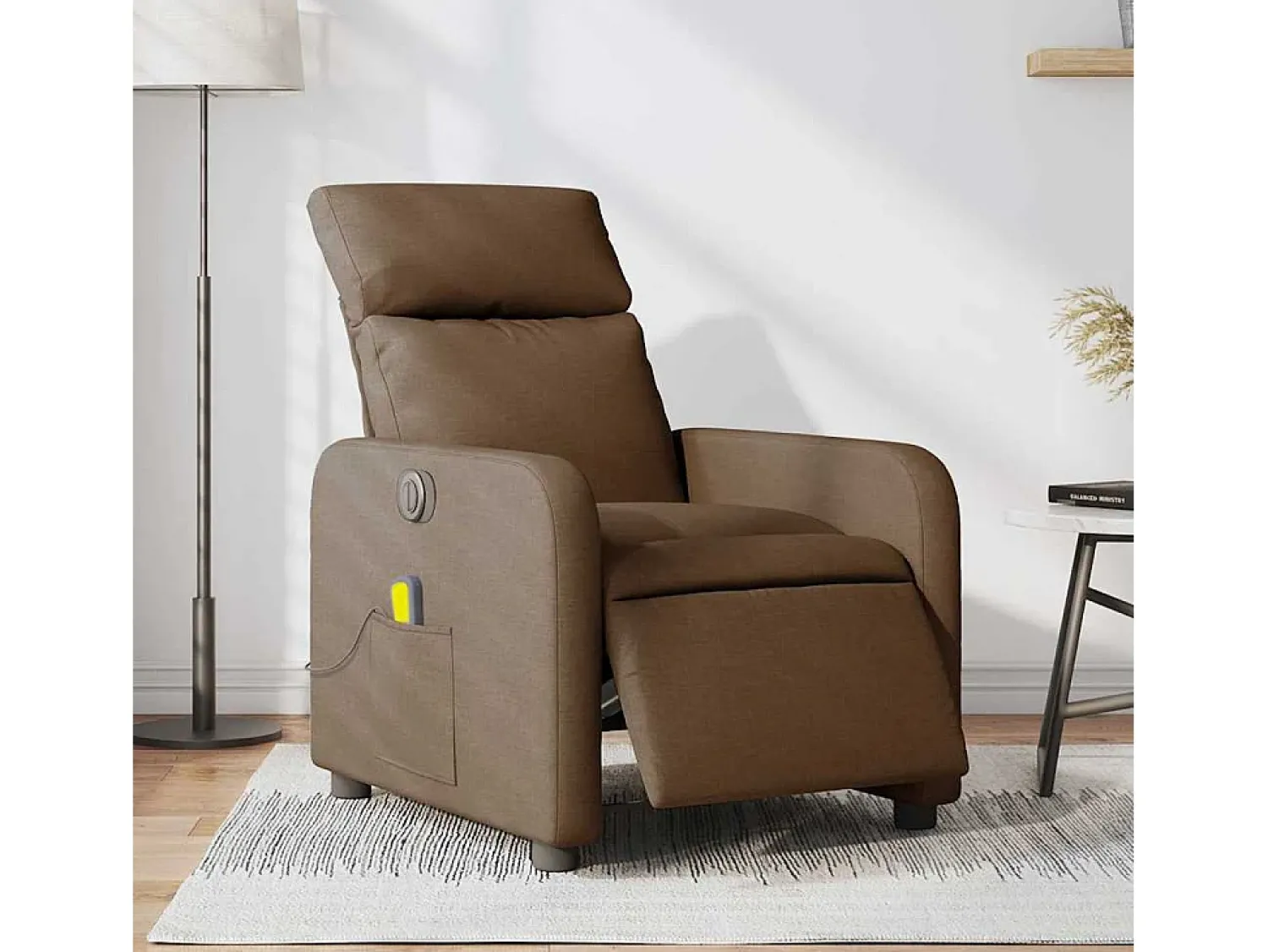 Poltrona* Poltrona de massagens reclinável elétrica tecido SHL148346 Castanho