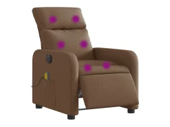 Poltrona* Poltrona de massagens reclinável elétrica tecido SHL148346 Castanho