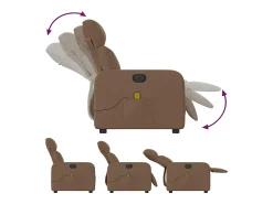 Poltrona* Poltrona de massagens reclinável elétrica tecido SHL148346 Castanho