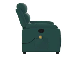Poltrona*vidaxl Poltrona de massagens reclinável tecido -escuro Verde