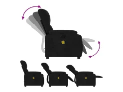 Poltrona* Poltrona de massagens reclinável tecido de microfibra SHL798740 Preto