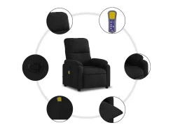 Poltrona* Poltrona de massagens reclinável tecido de microfibra SHL798740 Preto