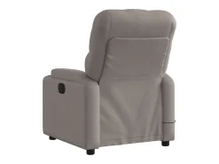 vidaxl Poltrona de massagens reclinável tecido cinzento-acastanhado^ Poltrona