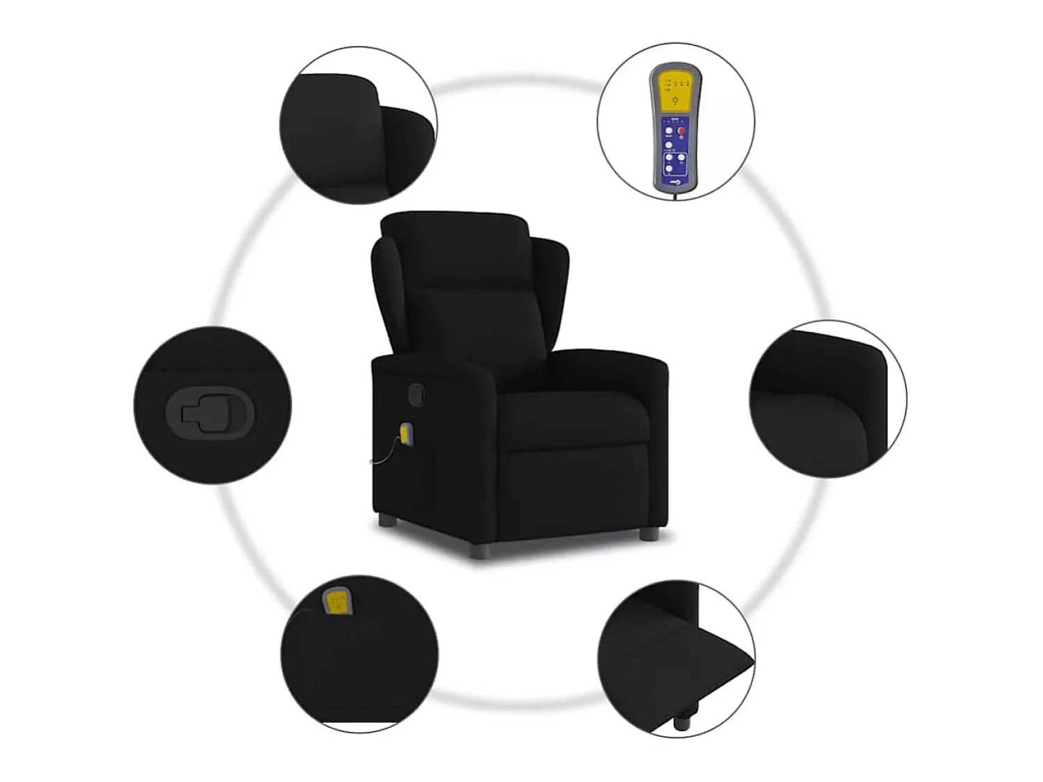 Poltrona| Poltrona de massagens reclinável tecido SHL610481 Preto