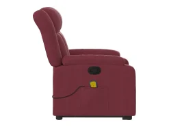 vidaxl Poltrona de massagens reclin. elevatória tecido tinto^ Poltrona