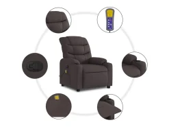 Poltrona| Poltrona de massagens reclinável tecido -escuro SHL669866 Castanho