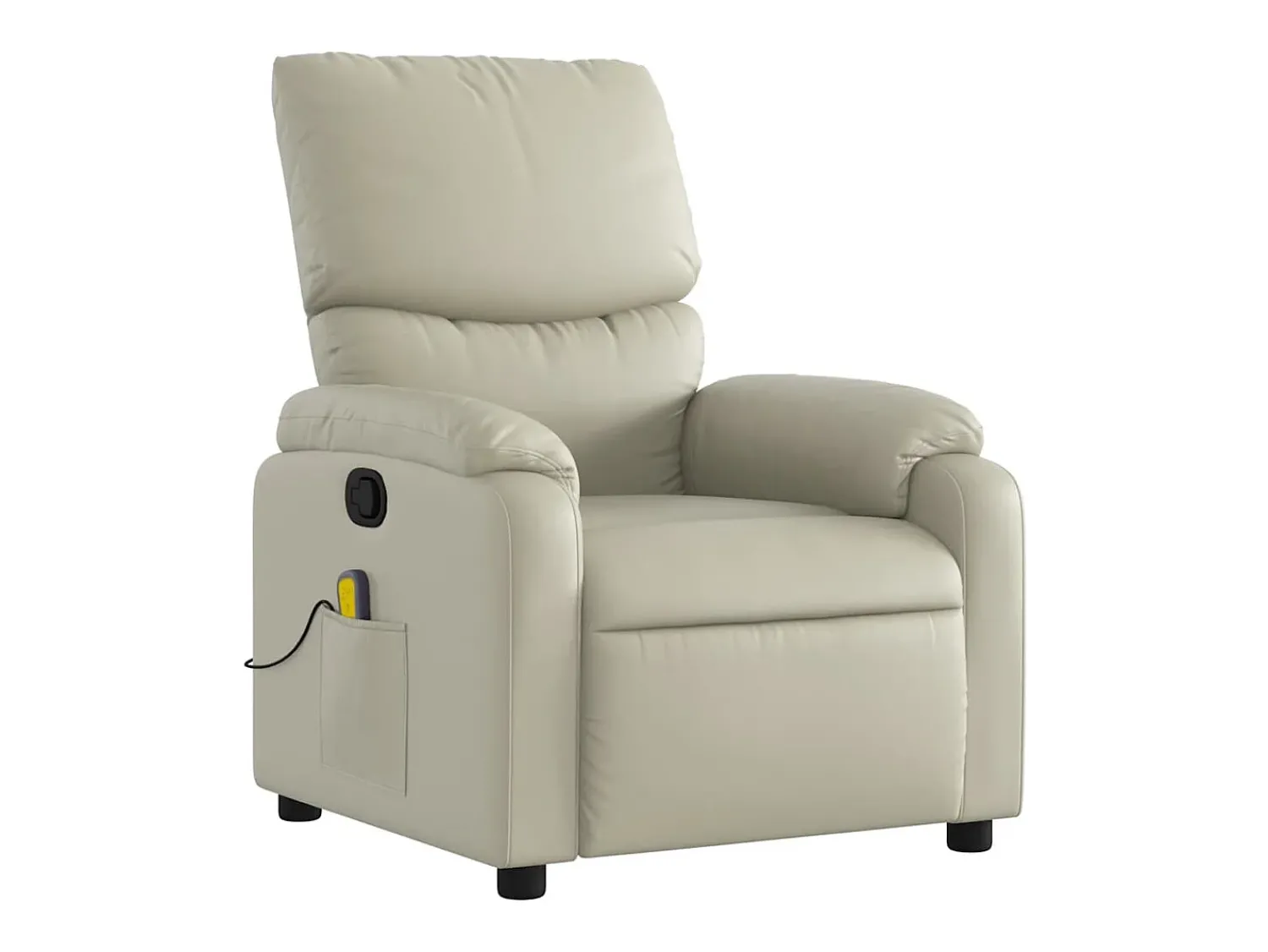 vidaxl Poltrona de massagens reclinável couro artificial cor^ Poltrona