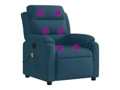 Poltrona|vidaxl Poltrona de massagens reclinável veludo Azul