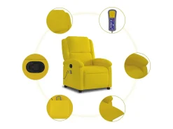 Poltrona* Poltrona de massagens reclinável veludo SHL145633 Amarelo