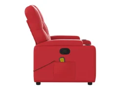 vidaxl Poltrona de massagens reclinável couro artificial Vermelho