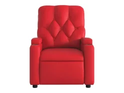 vidaxl Poltrona de massagens reclinável couro artificial Vermelho