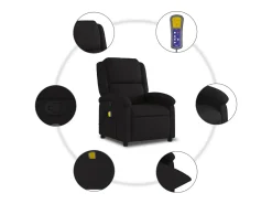 Poltrona|vidaxl Poltrona de massagens reclinável tecido Preto