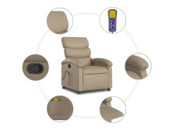Poltrona de massagens reclinável couro artificial cappuccino SHL437636^ Poltrona