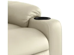 Poltrona* Poltrona de massagens reclinável couro artificial cor SHL485583 Creme